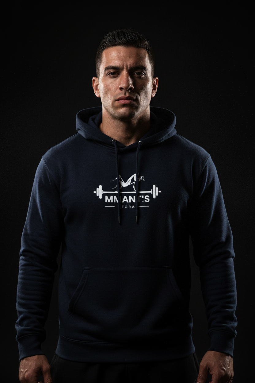 Modelo latino con hoodie Mmantis Negra